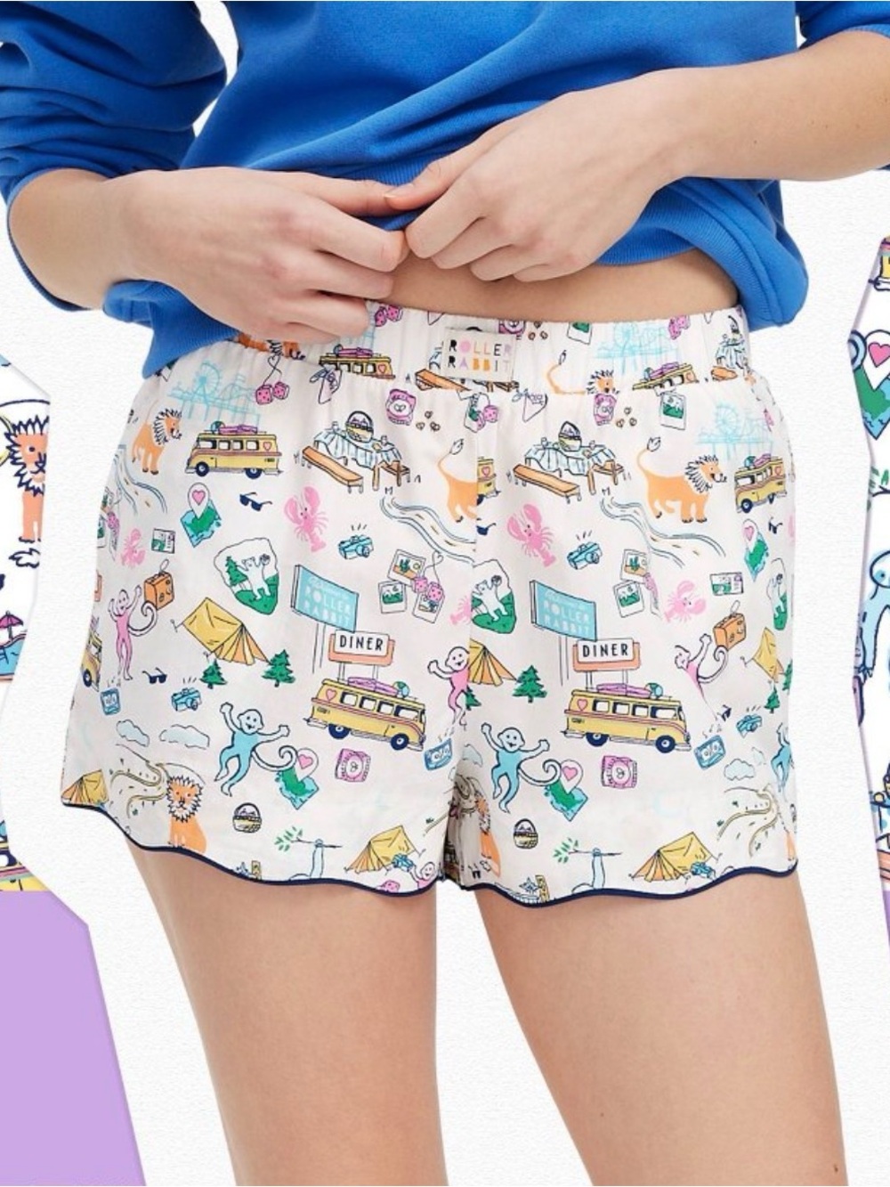 *NWT-Sold Out* Roller Rabbit Road Trip Pajama Shorts Size Large